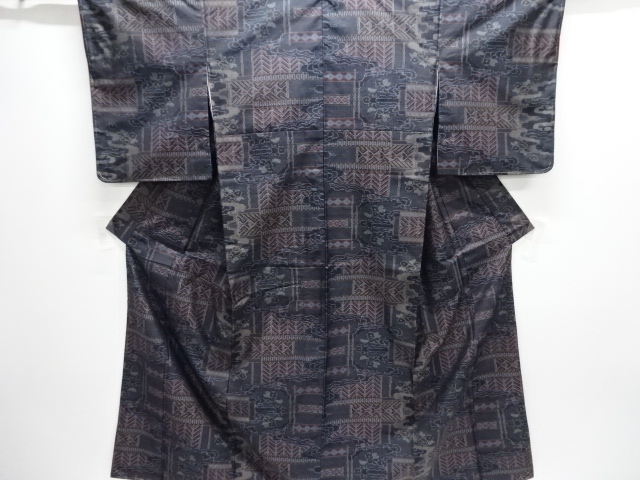 抽象模様織り出し本場泥大島紬着物